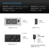 AC Infinity AIRTAP T4 Quiet Register Booster Fan System White