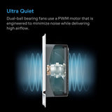 AC Infinity AIRTAP T6 Quiet Register Booster Fan System White