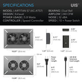 AC Infinity AIRTITAN S7 Crawlspace Fan w/ Speed Controller 12-Inch