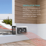 AC Infinity AIRTITAN T7, Crawlspace and Basement Ventilation Fan 12", WiFi-Integrated Controls, IP-55 Rated