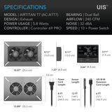 AC Infinity AIRTITAN T7, Crawlspace and Basement Ventilation Fan 12", WiFi-Integrated Controls, IP-55 Rated