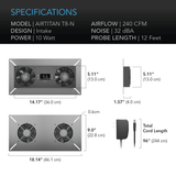 AC Infinity AIRTITAN T8-N, Crawlspace and Basement Ventilator Fan, Temperature and Humidity Controller, IP-44 Rated, Intake