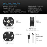 AC Infinity AXIAL 1751 Muffin 120V AC Cooling Fan 172mm x 150mm x 51mm
