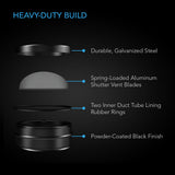 AC Infinity Backdraft Damper Ducting Insert 8-Inch Black Galvanized