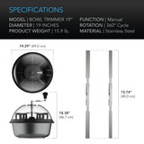 AC Infinity Bud Bowl Trimmer Twist Spin Cut w/ Clear Visibility Dome