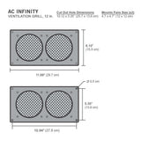 AC Infinity Cabinet Ventilation Grille Black 12"