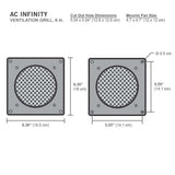AC Infinity Cabinet Ventilation Grille Black 6"