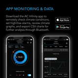 AC Infinity CLOUDCOM B2, Smart Thermo-Hygrometer with Data App, Integrated Sensor Probe