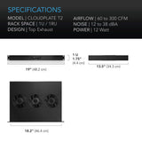 AC Infinity CLOUDPLATE T2 Quiet Rack Cooling Fan System 1U Top Exhaust