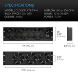 AC Infinity CLOUDPLATE T9-N Quiet Rack Cooling Fan System 3U Intake