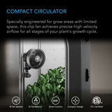 AC Infinity CLOUDRAY S4, Ultra-Compact Grow Tent Clip Fan 4" with Long-Life EC Motor, 10-Level Dynamic Fan Speeds, 10-Level Auto Oscillation, Specialized High-Velocity Circulation