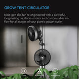 AC Infinity CLOUDRAY S9 2-Pack Grow Tent Clip Fan 9" w/ Long-Life EC