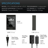 AC Infinity CO2 Controller Smart Outlet Carbon Dioxide Monitor for CO2