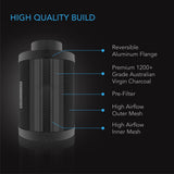 AC Infinity Duct Carbon Filter Australian Charcoal 10-Inch