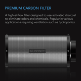 AC Infinity Duct Carbon Filter, Australian Charcoal, 8-Inch