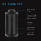 AC Infinity Duct Carbon Filter XL, Australian Charcoal, Extra Large, 6-Inch