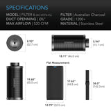 AC Infinity Duct Carbon Filter XL Australian Charcoal Extra Large