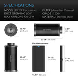 AC Infinity Duct Carbon Filter XL Australian Charcoal Extra Large