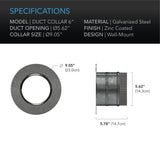 AC Infinity Ducting Collar 6-Inch Galvanized Steel