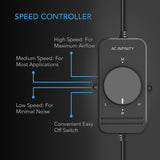 AC Infinity Fan Speed Controller for AC Axial Muffin Fans Dual