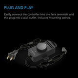 AC Infinity Fan Speed Controller for AC Axial Muffin Fans Single