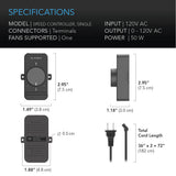 AC Infinity Fan Speed Controller for AC Axial Muffin Fans Single