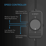 AC Infinity Fan Speed Controller for AC Axial Muffin Fans, Single