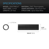 AC Infinity Flexible Four-Layer Ducting 25-Ft Long 6-Inch