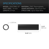 AC Infinity Flexible Four-Layer Ducting 8-FT Long 12-Inch