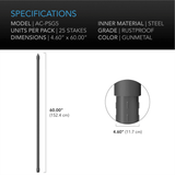 AC Infinity Garden Plant Stakes, 5 Feet Long, 25-Pack