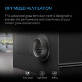 AC Infinity Grow Tent Duct Vent Attachment, 6-Inch 2 Pack, Light-Blocking & Dust-Resistant
