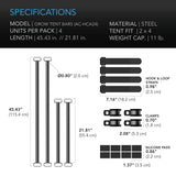 AC Infinity Grow Tent Mounting Bars for Indoor Grow Spaces 2x4'