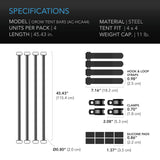 AC Infinity Grow Tent Mounting Bars for Indoor Grow Spaces 4x4'