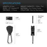 AC Infinity Heavy-Duty Adjustable Rope Clip Hanger One Pair