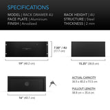 AC Infinity Heavy-Duty Rack Drawer w/ Aluminum Faceplate 4U