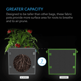 AC Infinity Heavy Duty Square Fabric Pots,  7 Gallon, 5-Pack
