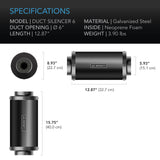 AC Infinity Inline Duct Fan Silencer 6-Inch