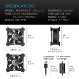 AC Infinity MULTIFAN S1, Quiet USB Cooling Fan, 80mm