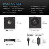 AC Infinity MULTIFAN S2 Quiet USB Cooling Blower 120mm