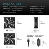 AC Infinity MULTIFAN S3 Quiet USB Cooling Fan 120mm