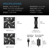 AC Infinity MULTIFAN S4, Quiet USB Cooling Fan, 140mm