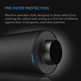AC Infinity Pre-Filter Cloth for Inline Carbon Filter, 8-Inch, 2-Pack