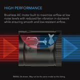 AC Infinity RAXIAL S6 Inline Booster Duct Fan w/ Speed Controller