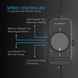 AC Infinity RAXIAL S8 Inline Booster Duct Fan w/ Speed Controller