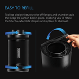 AC Infinity Refillable Carbon Filter Kit, with Charcoal Refill, 4-Inch