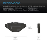 AC Infinity Smell Proof Belt Bag Black w/ 900D Nylon Fabric & Carbon