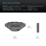 AC Infinity Smell Proof Belt Bag Gray w/ 900D Nylon Fabric & Carbon