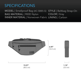 AC Infinity Smell Proof Belt Bag, Gray, with 900D Nylon Fabric and Carbon Filter Lining
