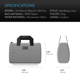AC Infinity Smell Proof Handbag, Gray, with 900D Nylon Fabric and Carbon Filter Lining