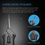 AC Infinity Stainless Steel Curved Pruning Shear, Ergonomic Lightweight, 6.6" Blades, 2-Pack
